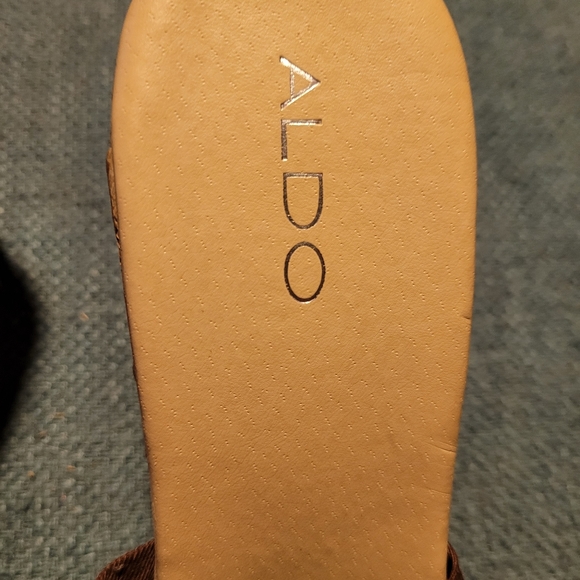 Brown wedge platform sandal high heel - Picture 4 of 9